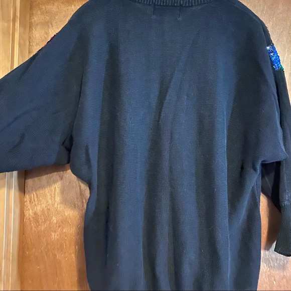 Vintage Sequin Flower Batwing Sweater size 2X - Picture 4 of 7